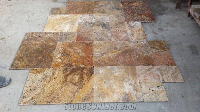 Scabas Travertine, Scabos Travertine, Yellow Brown