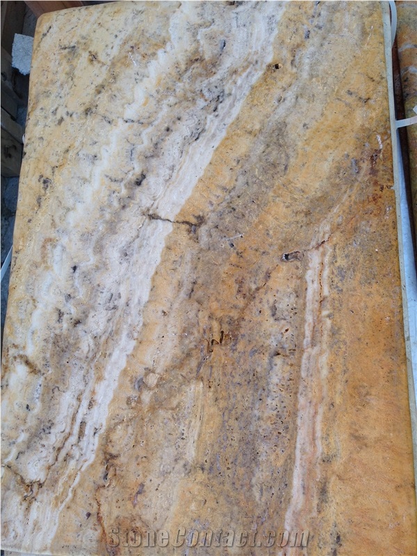 Scabas Travertine, Scabos Travertine, Yellow Brown