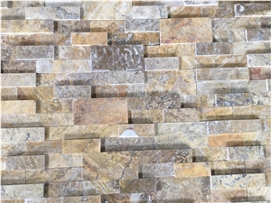 Scabos Travertine Ledge Stone Cubic Panel, 2d Scabos Travertine Ledge Stone Cubic Panel, 2d