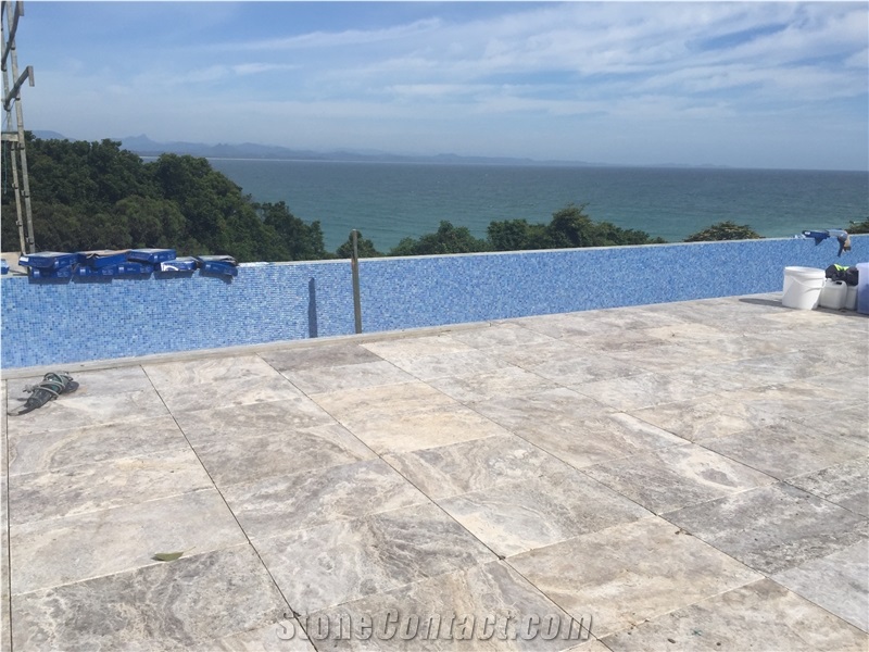 Silver Travertine,Tumbled French Pattern Set,Tiles