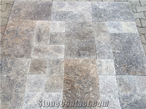 Silver Travertine,Tumbled French Pattern Set,Tiles