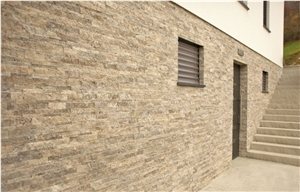Silver Travertine Z Panel, Split Face Panel, 7x21
