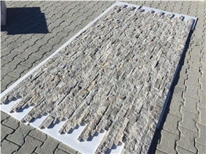 Silver Travertine Z Panel, Split Face Panel, 7x21