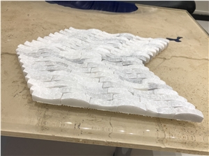 White Marble Linear Mosaic, Super White Marble Split Mosaic White Marble Linear Mosaic, Super White Marble Split Mosaic