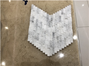 White Marble Linear Mosaic, Super White Marble Split Mosaic