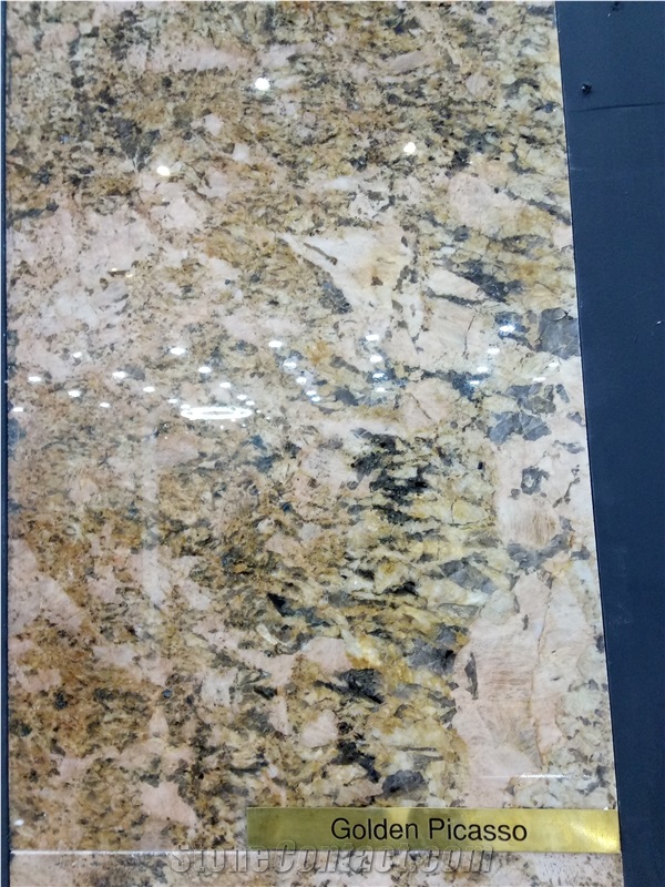 Golden Picasso Granite Slabs, Tiles