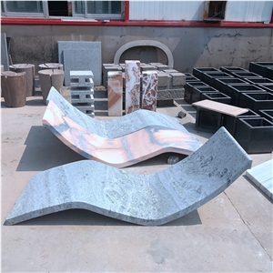 L160cm Garden Stone Bench Relaxing Marble Recliner