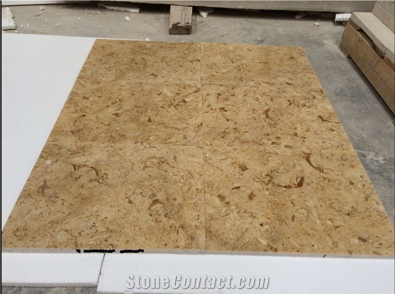 Gold Limestone Brushed Tiles