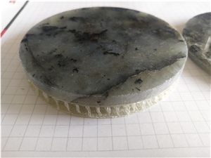 Blue Jade Laminated with Translucent Honeycomb