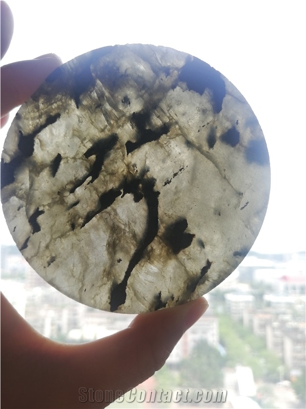 Blue Jade Laminated with Translucent Honeycomb