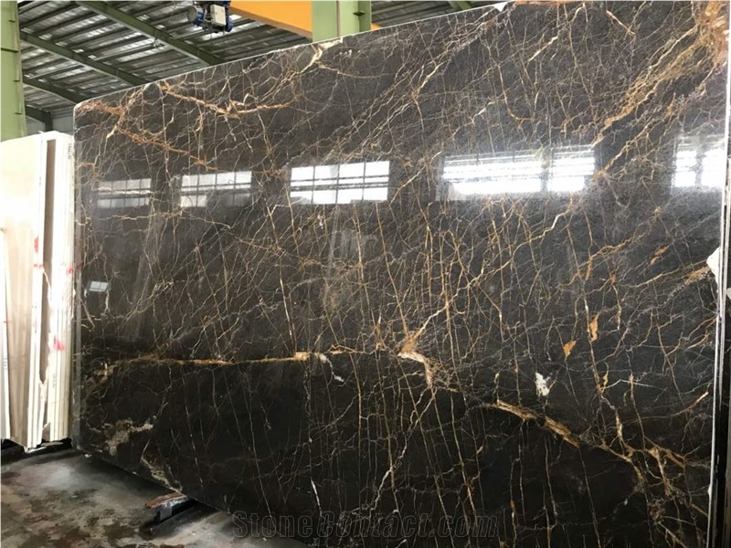 Golden Black Marble Slabs
