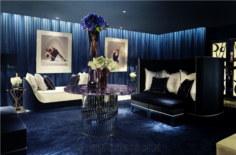 Amethyst Semiprecious Desk,Purple Gemstone Tables
