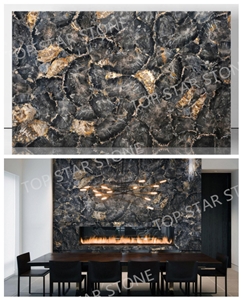 Backlit Semiprecious Petrified Wood Gemstone