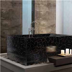 Jasper Black Agate Stone Slabs for Bathtub