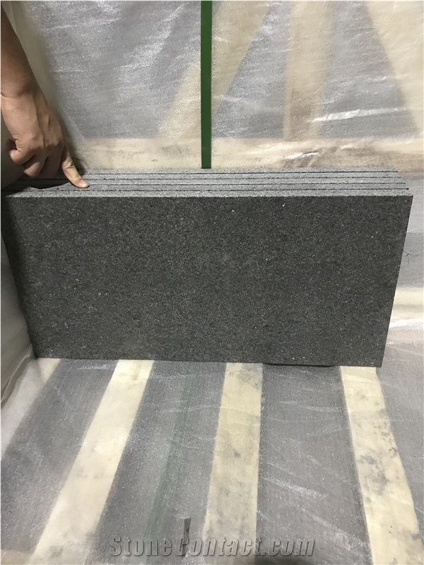 French Pattern New G684 Black Basalt Flamed Tiles