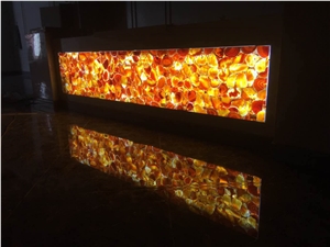 Good Quality Backlit Red Agate Gemstone Bar Tops