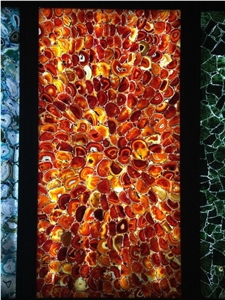 Hot Sale Backlit Red Agate Gemstone Wall Tiles