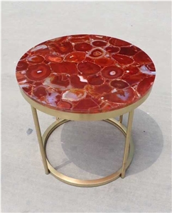 Red Agate Gemstone Rectangle Dinning Table Tops
