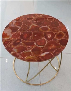 Red Agate Gemstone Rectangle Dinning Table Tops