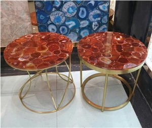Red Agate Gemstone Rectangle Dinning Table Tops