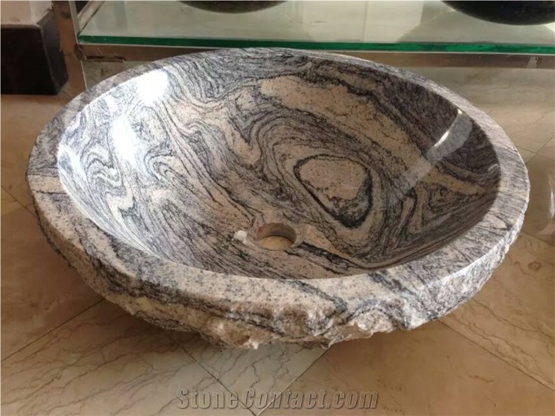 China Juparana Granite Wash Basins, Stone Sinks