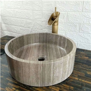 Grey Wooden Marble Round Sink,Marble Wash Basins