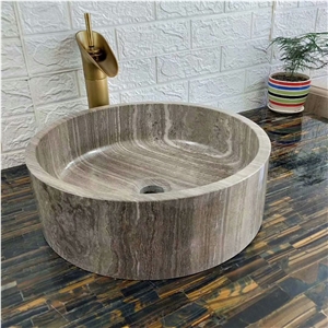 Grey Wooden Marble Round Sink,Marble Wash Basins