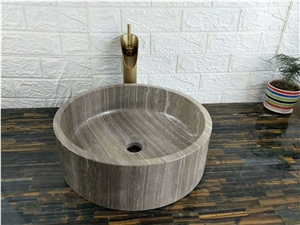 Grey Wooden Marble Round Sink,Marble Wash Basins