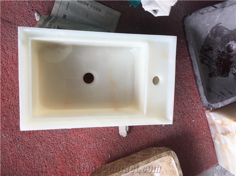 White Onyx Wash Basins, Onyx Bathroom Sinks