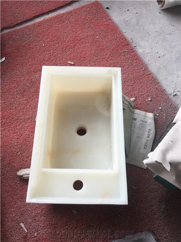 White Onyx Wash Basins, Onyx Bathroom Sinks