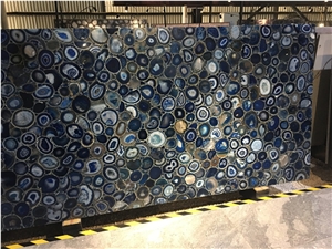 Blue Agate Gemstone Composite Panel