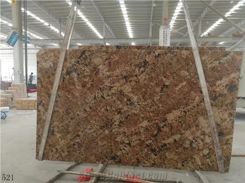 American Alaska Gold Granite Slab Wall Floor Tiles