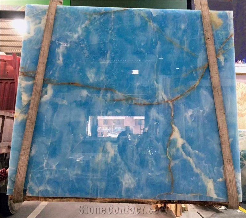 Antofagasta Azul Onice Pakistan Blue Onyx Slab