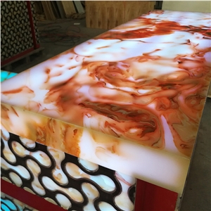 Backlit Alabaster Stone Bar Counter