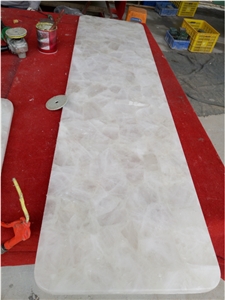 Backlit White Crystal Gemstone Bar Tops