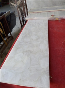 Backlit White Crystal Gemstone Bar Tops