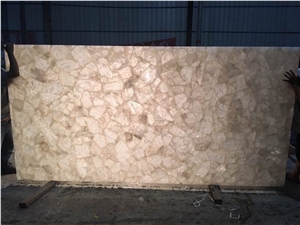 Backlit White Crystal Gemstone Bar Tops