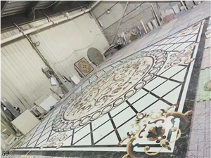 Beige Marble Waterjet Pattern Flooring Use