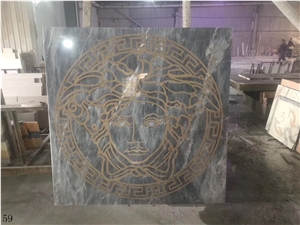 Beige Marble Waterjet Pattern Flooring Use