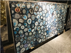 Blue Agate Semiprecious Stone