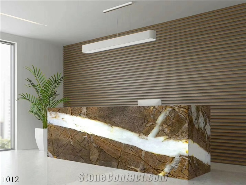 Brazil Cafe Tenallo Marble Slab Tiles Book Matched