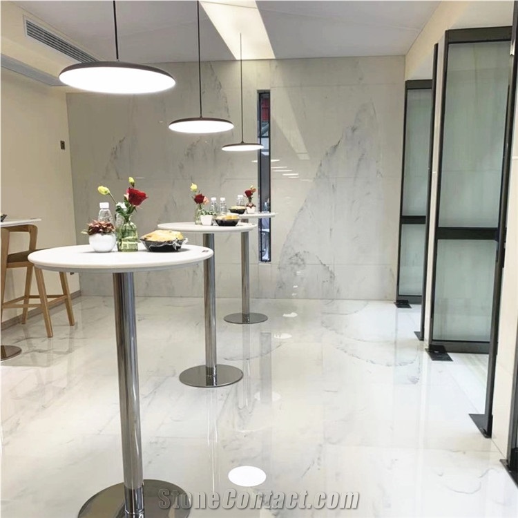 Calacatta White Marble Nano Glass Walling Tiles