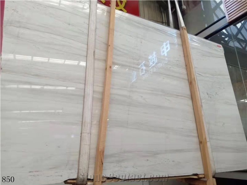 China Eurasian White Wood Marble Slab Wall Tiles