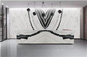China Panda White Marble Bookmatch Slab Tile China Panda White Marble Bookmatch Slab Tile