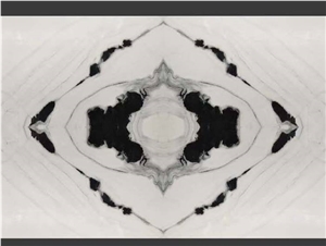 China Panda White Marble Bookmatch Slab Tile
