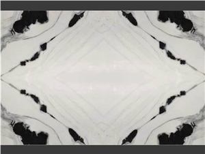 China Panda White Marble Bookmatch Slab Tile