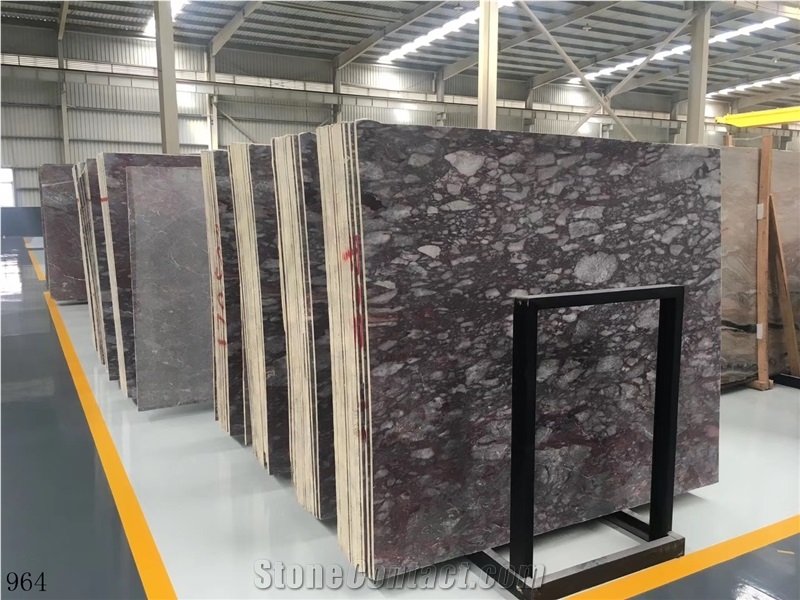China Purple Rose Marble Slab Tiles