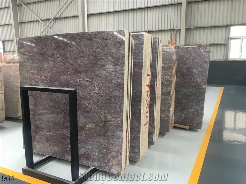 China Purple Rose Marble Slab Tiles