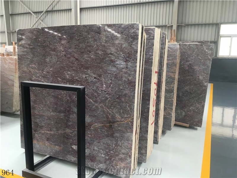 China Purple Rose Marble Slab Tiles