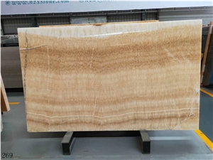 China Resin Yellow Onyx Slab Wall Floor Tiles Use